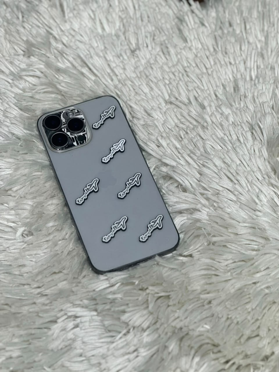 Cursive Travel airplane text metal charm stickers