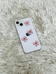 Pink Bow Metal Charm Stickers