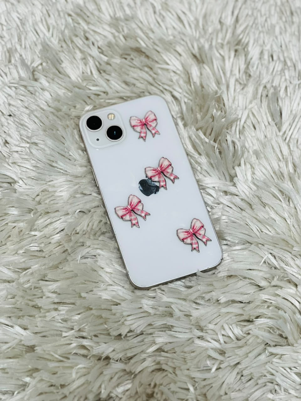 Pink Bow Metal Charm Stickers