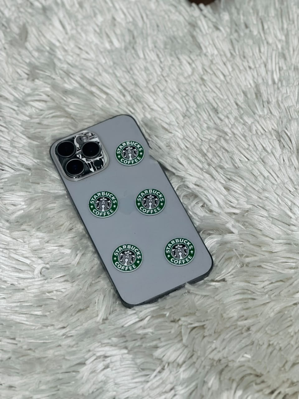 Green coffee logo round metal charm stickers