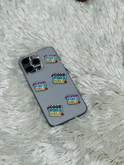 Good Vibes Only multicolor retro metal charm stickers