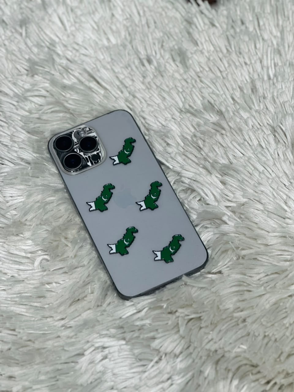 Pakistan map flag metal charm stickers in green and white