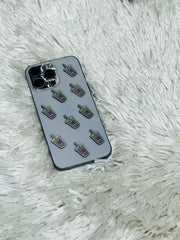 Green matcha boba drink metal charm stickers